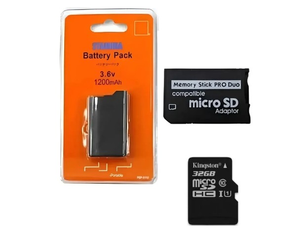 &uu COMBO PSP BATERIA + SD 32GB + PRODUO PSP